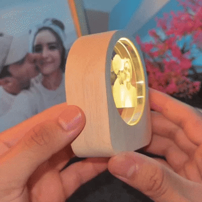 EmlékKristály™ 3D Egyedi Fotó Kristály Lámpa - LED világítás Fa keret, Különleges Ajándék a Szerelmednek, Állatodnak, Családodnak, Szülinapra